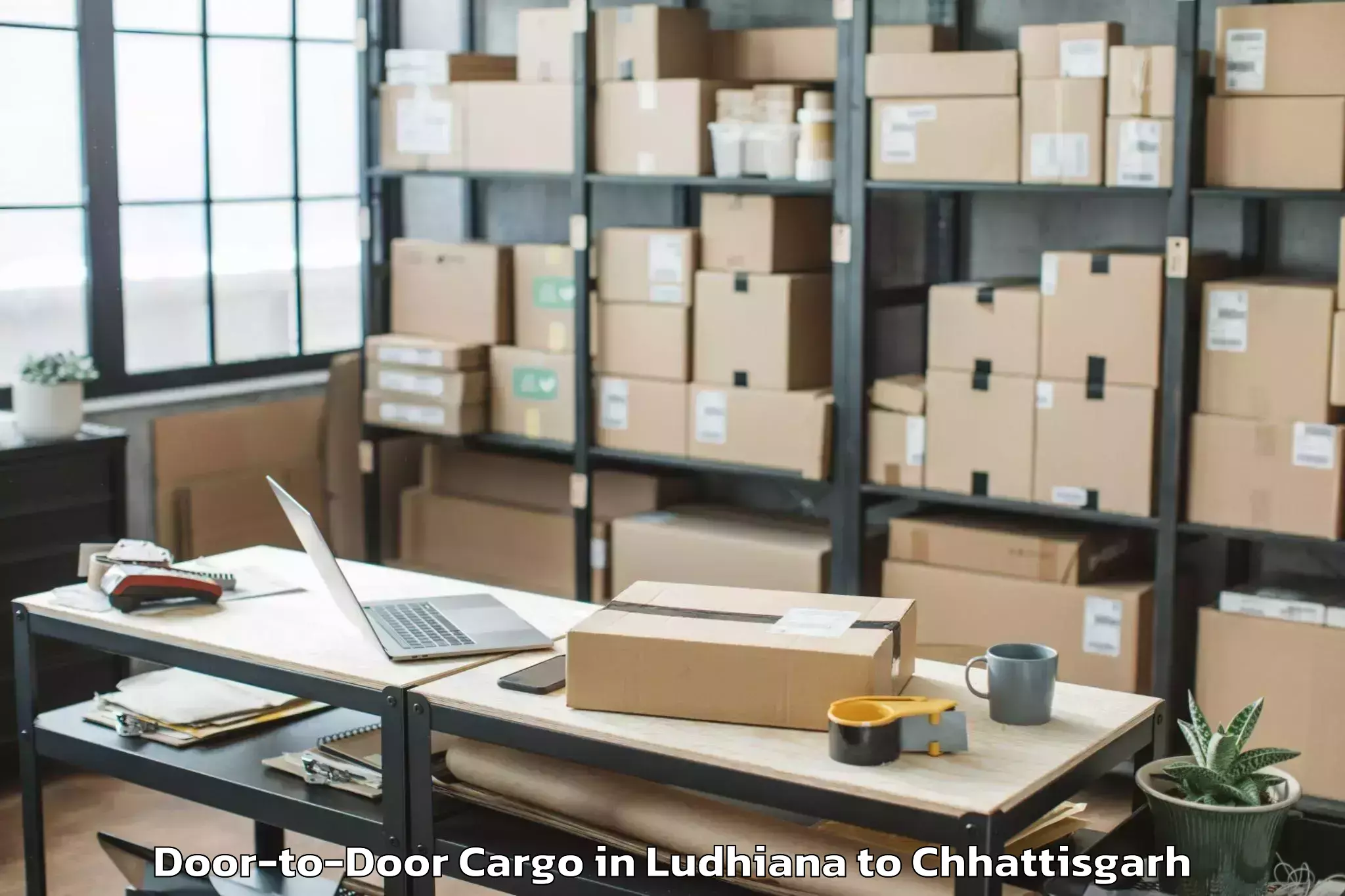 Easy Ludhiana to Mats University Aarang Door To Door Cargo Booking